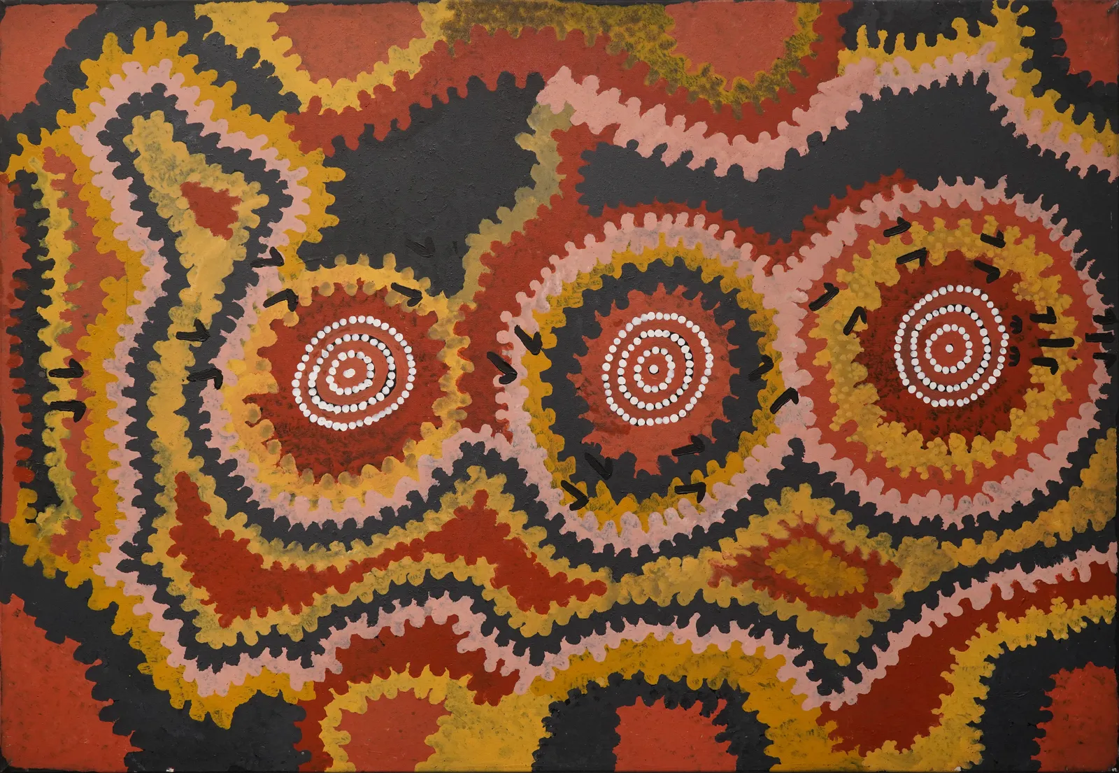 Wallaby Dreaming, 1994 by Charlie Egalie Tjapaltjarri