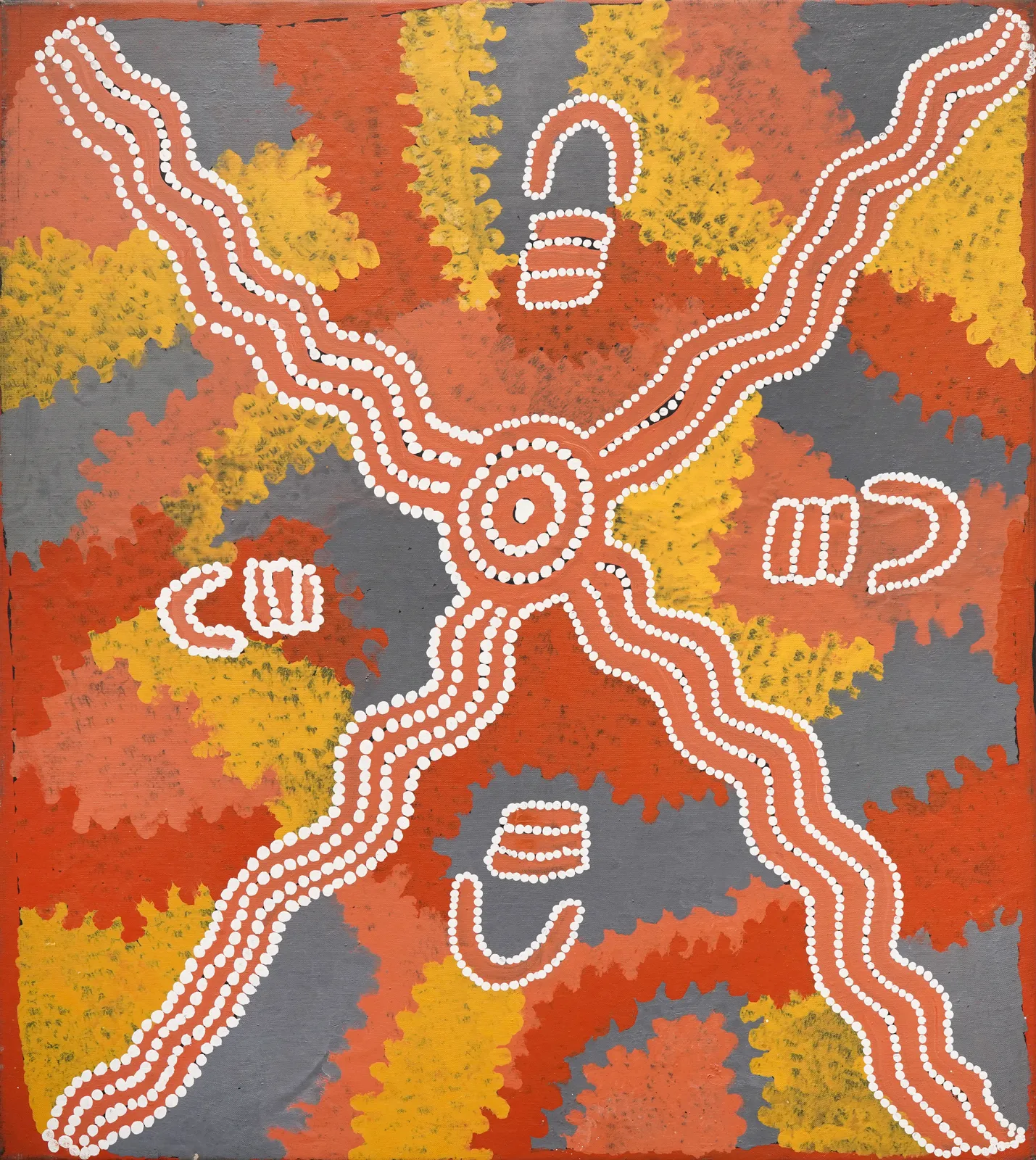 Water Dreaming, 1994 by Charlie Egalie Tjapaltjarri