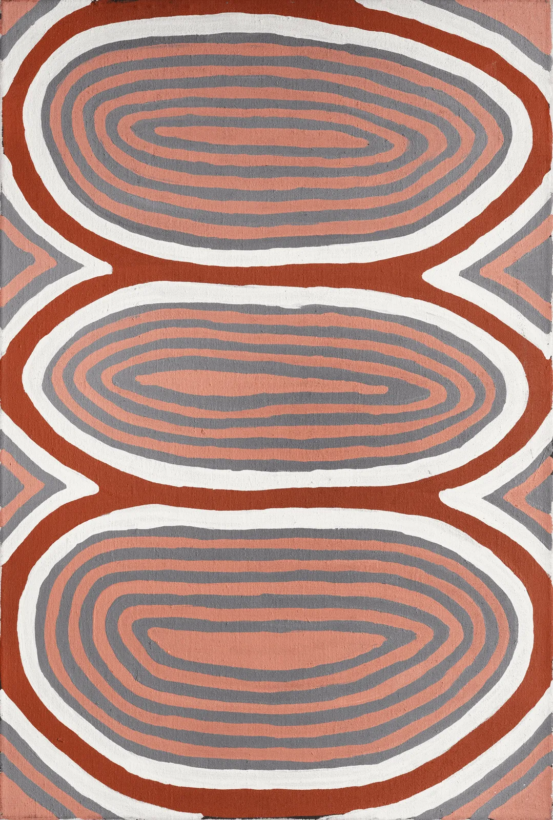 Kungka Kutjarra Playing Munni-Munni At Putja Rockhole, 1994 by Mick Namarari Tjapaltjarri