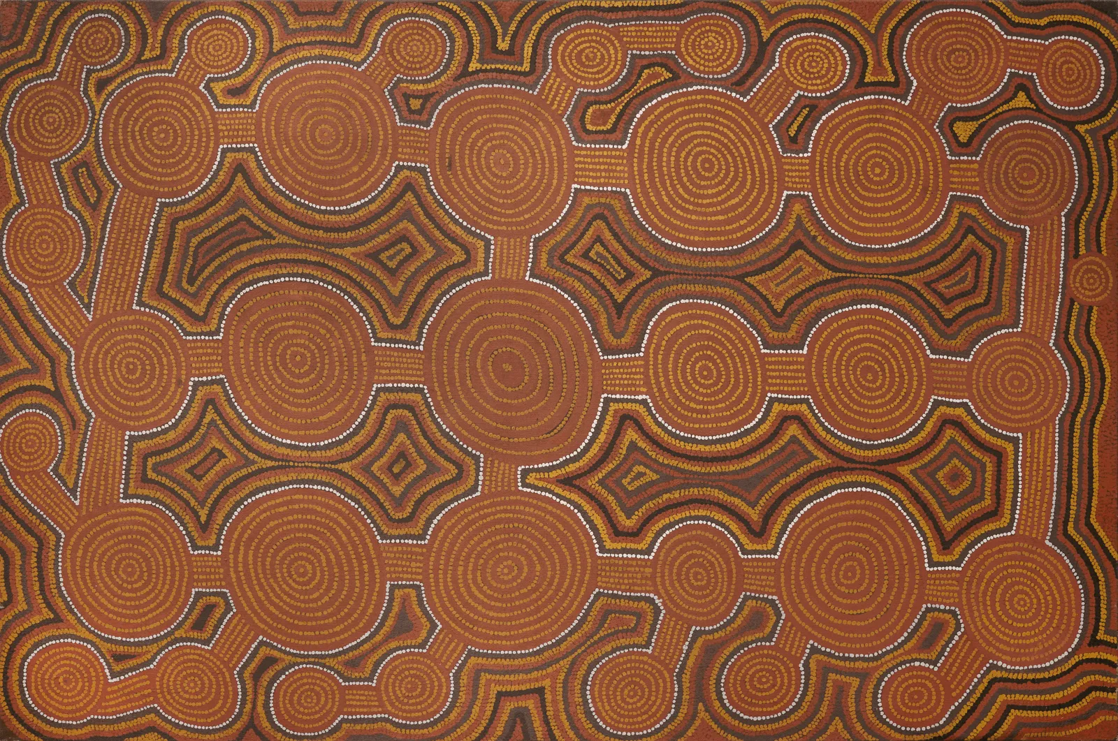Tingari Men Travelling, 1987 by Freddy West Tjakamarra